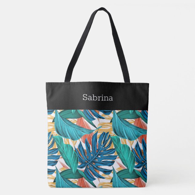 Moda Bolsa de Tote Monogramada Tropical (Anverso)
