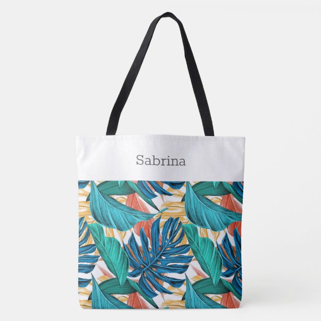 Moda Bolsa de Tote Monogramada Tropical (Anverso)