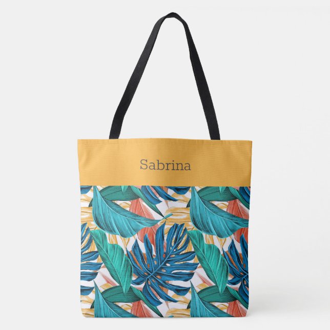 Moda Bolsa de Tote Monogramada Tropical (Anverso)