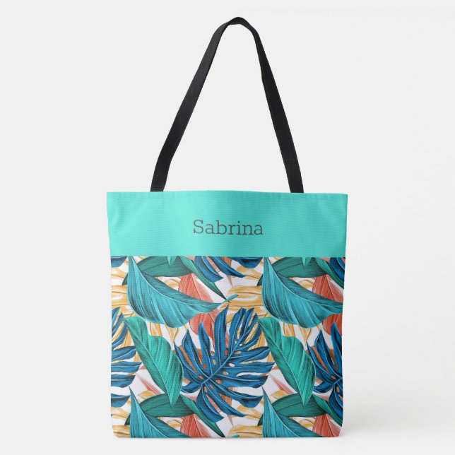 Moda Bolsa de Tote Monogramada Tropical (Anverso)