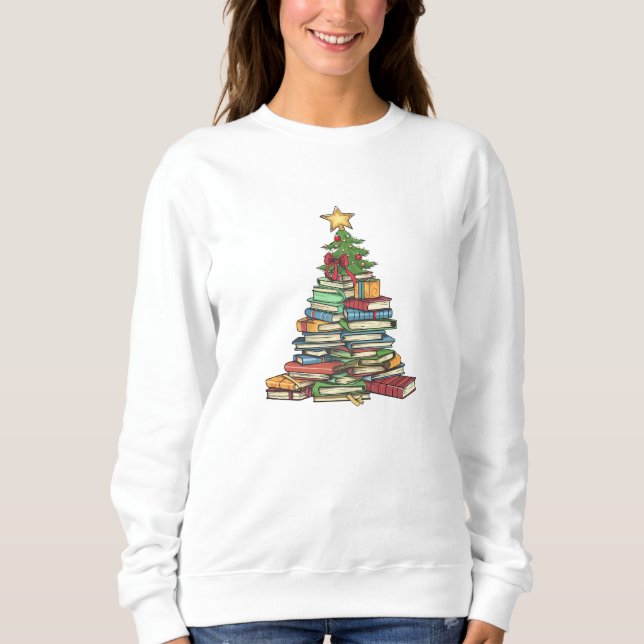 Moda Bookish Christmas Tree Sweater Delight (Anverso)
