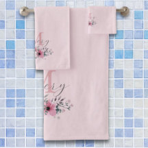 Moda botánica acuarela rosa monograma floral