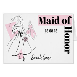 Moda Bride Grupo Rosa Made de Honor Fecha Nombre h
