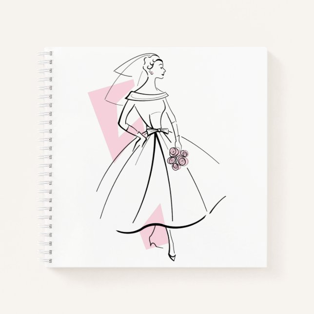 Moda Bride Pink cuaderno cuadrado (Anverso)