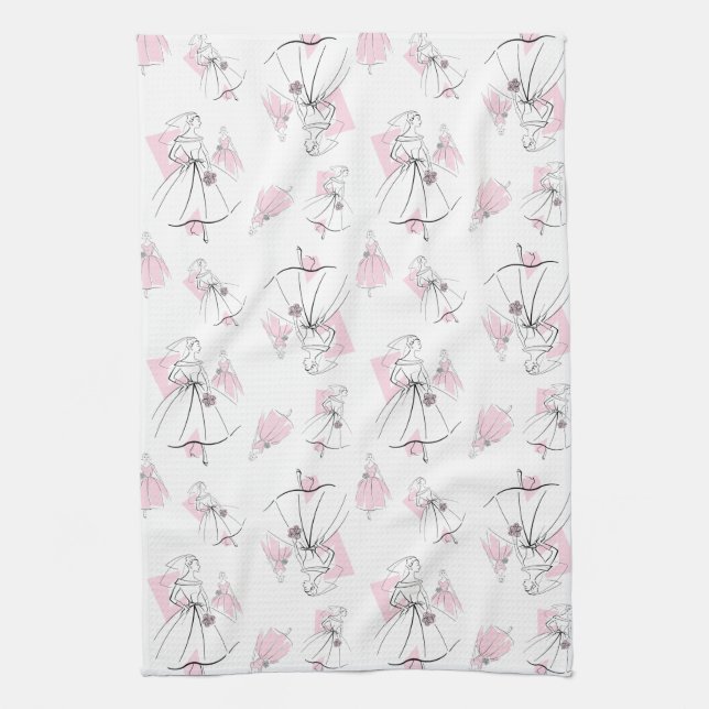 Moda Bride Pink Group Toalla de cocina múltiple (Vertical)