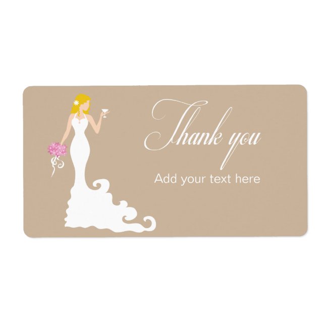 Moda Brown Modern Bride Gracias Etiqueta (Frente)