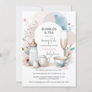 Moda Burbujas y té Invitación a Baby Shower
