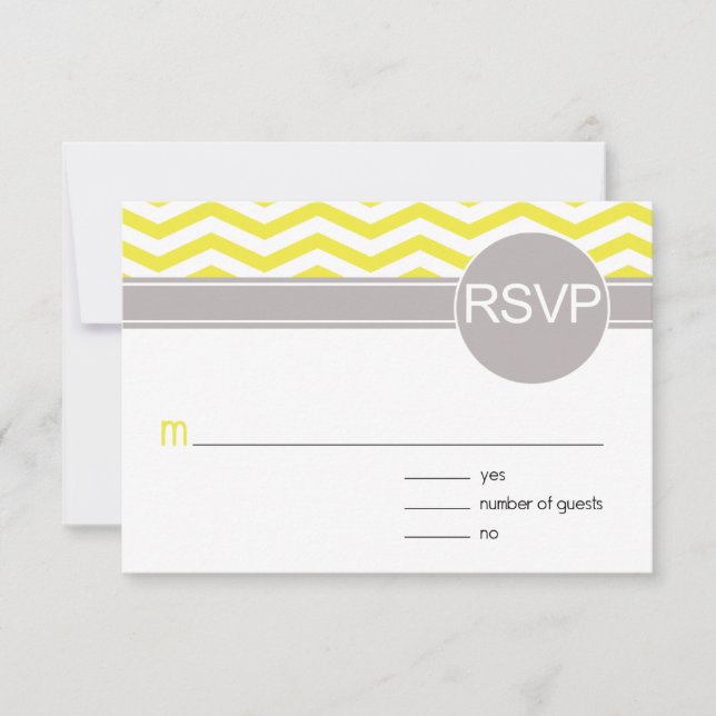 Moda Chevron RSVP | amarillo (Anverso)