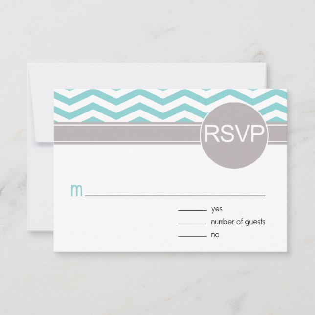Moda Chevron RSVP | turquesa (Anverso)