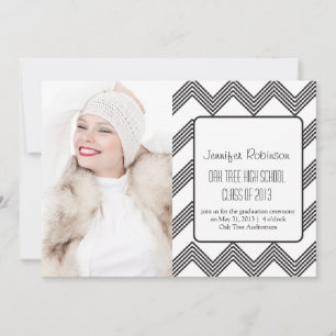 Moda Chevron Zigzag Invitación de graduación