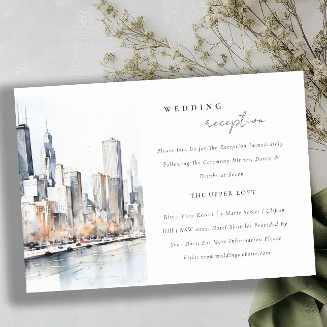 Moda Chicago Illinois City Scape Wedding Recepción (Subido por el creador)