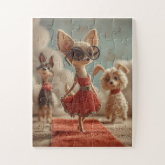 Moda Chihuahua Fashionista Rompecabezas