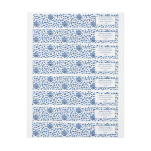 Moda Chinoiserie azul Elegante Lady Dirección de R