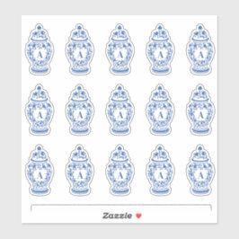Moda Chinoiserie GingerJar Monograma Pegatina