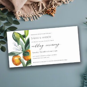 Moda Citrus Naranja Boho Botánico Invitación a la 