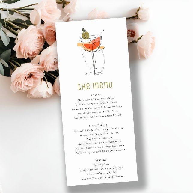 Moda Cocktail Wine Line Drawing Boda Tarjeta de me (Subido por el creador)