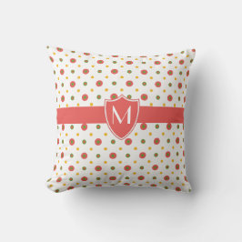 Moda Cojín decorativo Monogramado de Polkas Blanca