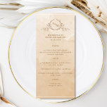 Moda Color de agua beige crema, menú Boda monogram<br><div class="desc">Agradable con los comensales con esta bonita carta de bodas color beige y crema acuarela, con un elegante monograma botánico dibujado a mano con las iniciales de las parejas sobre un exquisito fondo acuático, en una bonita mezcla de tonos beige, crema, marfil y taupe. Fácil rellenar la plantilla con sus...</div>
