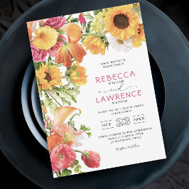 moda colorida flor primavera invitación a la boda