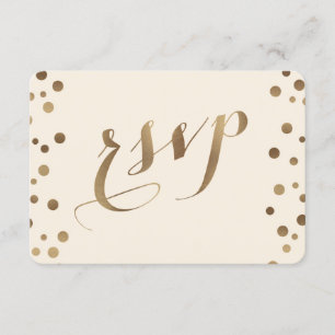 Moda Confetti de oro Amor Boda de Champagne RSVP