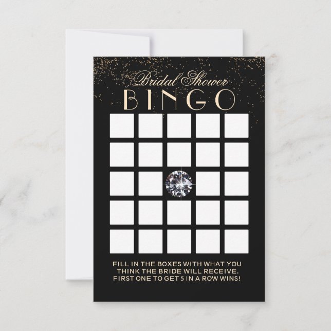 Moda Confetti Diamond Bridal Shower Bingo Cards (Anverso)