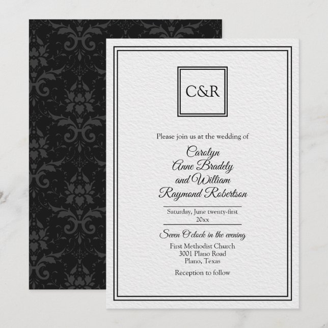 Moda Contemporánea 2 Invitación a la boda (Anverso / Reverso)
