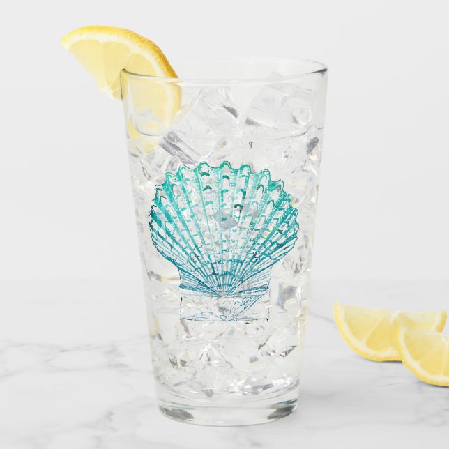 moda costera azul verde azulado acuarela de sirena (Anverso (hielo))