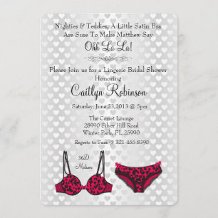 Moda Cute Lingerie Bra Bridal Shower Invitación