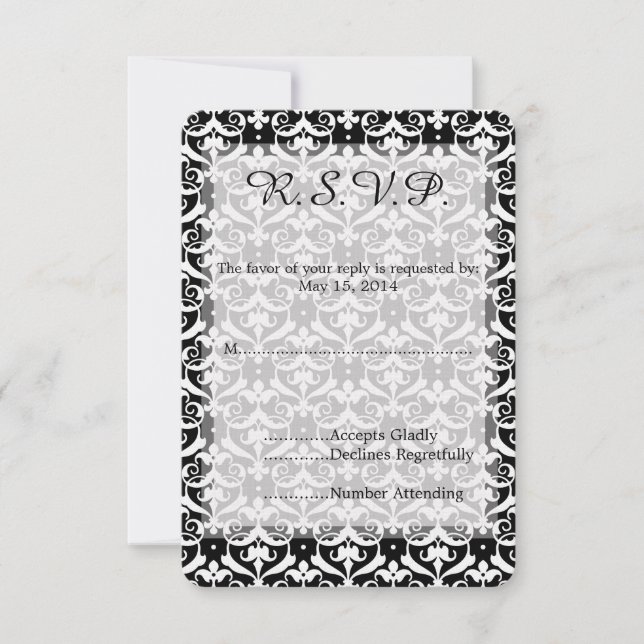 Moda Damask Wedding RSVP (Anverso)