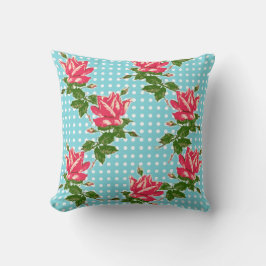 Moda de cabaña Rosas de col y puntos de almohada