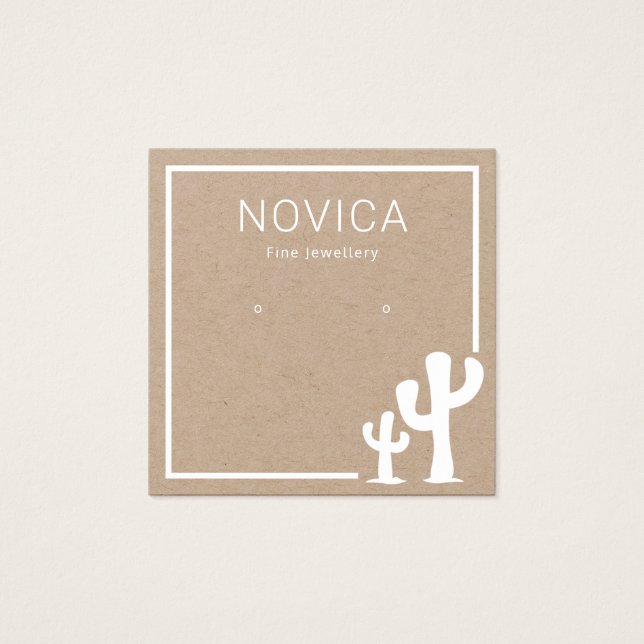 Moda De Cactus Blancos En La Tarjeta De Pantalla D (Anverso)