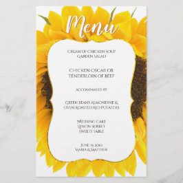 Moda de campo Menú de la recepción de la boda del