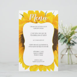 Moda de campo Menú de la recepción de la boda del