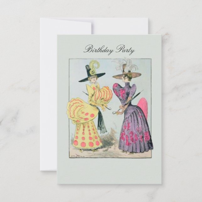 Moda de caricatura ~ Invitaciones / RSVP (Anverso)