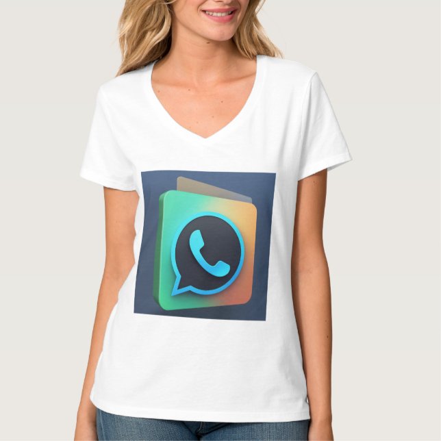 Moda de chat: camiseta con icono de WhatsApp (Anverso)