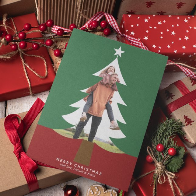 Moda de corte de foto de árbol de Navidad rojo ver (Subido por el creador)