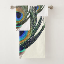 Moda de diseño Pluma de pavo real verde azul