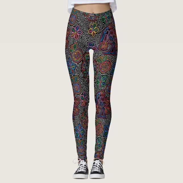 Moda de imagen de bordado mexicano de leggings pop (Anverso)