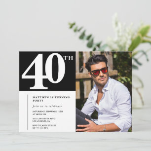 Moda de invitación de cumpleaños 40 años para adul