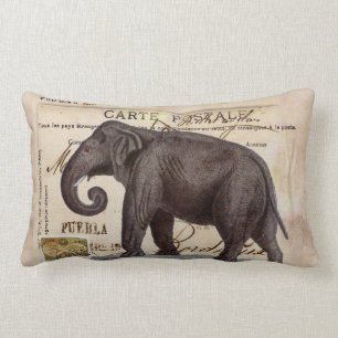 Moda de la almohada del vintage del elefante