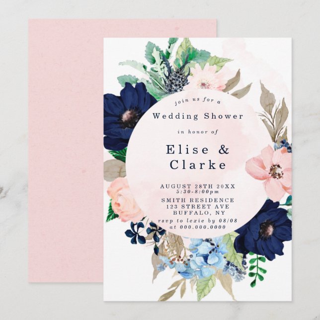 Moda de la Marina Rubor invitan a duchas de boda c (Anverso / Reverso)