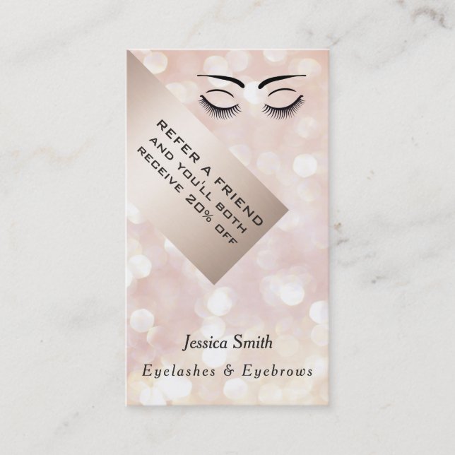 Moda de la tarjeta de referencia pestañas y cejas  (Anverso)