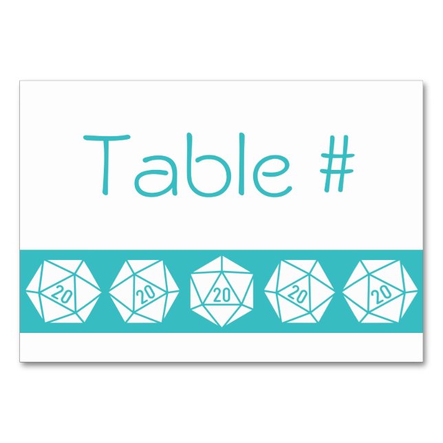 Moda de mesa en tarjeta de mesa turquesa (Anverso)