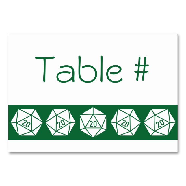 Moda de mesa en tarjeta de mesa verde (Anverso)