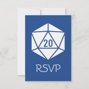 Moda de mesa en tarjeta RSVP azul