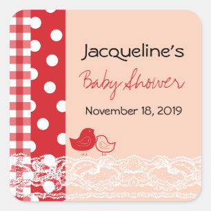 Moda de país Aves Chica de encaje Pegatina Baby Sh