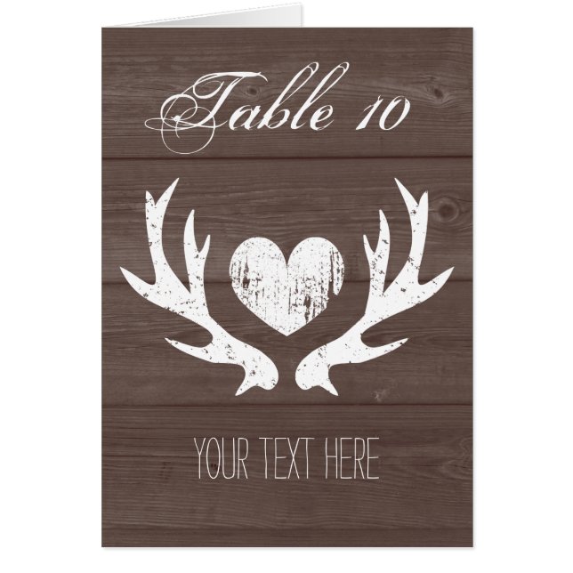 Moda de país boda de ciervo antler tarjetas de lug (Frente)