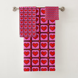 Moda de patrón de comprobación de corazón rojo ret