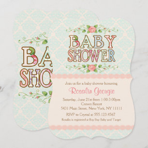 Moda de paz, invitación a Baby Shower de país