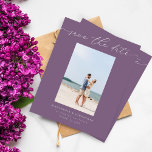 Moda de presupuesto Elegante Foto de menú Guardar<br><div class="desc">Añade tu foto y tendrás una simple, minimalista, moda y única foto Guardar la fecha con un fondo malva de lavanda. Obtén esto Guardar la fecha en varios colores. Es genial para bodas de primavera, Bodas de verano, bodas en la playa, Bodas de boho, bodas de otoño, Bodas rústicos, bodas...</div>